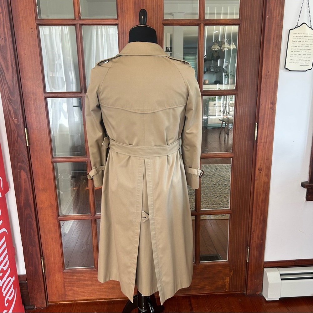 Vintage Burberry Burberrys Trench Coat Classic Double Breasted Woman's 10 Long - Picture 2 of 12